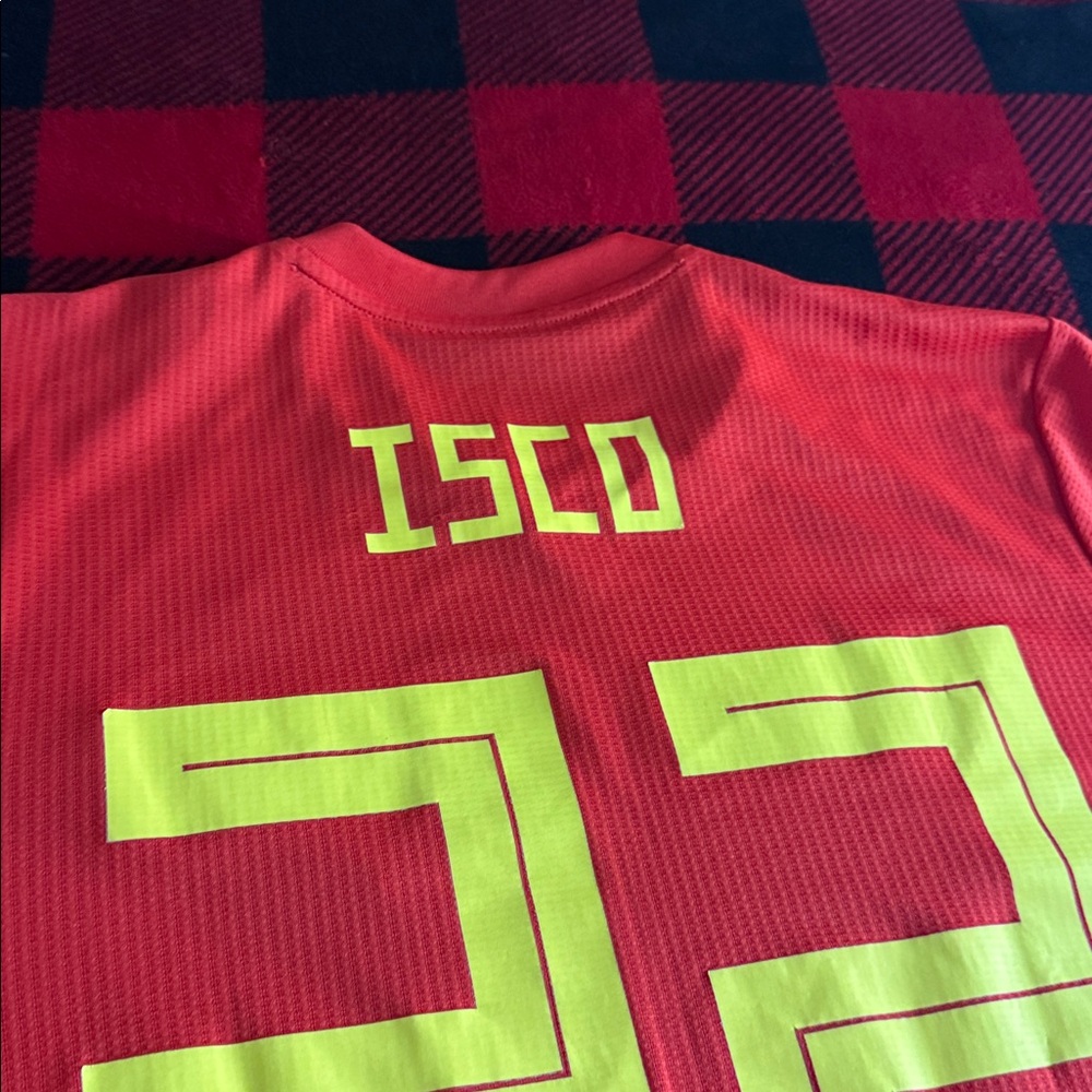 Spain 🇪🇸 #22 Isco 2018 FIFA World Cup Adidas Home Player Edition Jersey - Picture 9 of 9